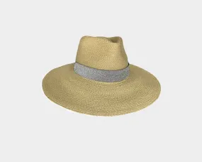 Metallic Silver Panama Style  Sun Hat - The Cap D'antibes